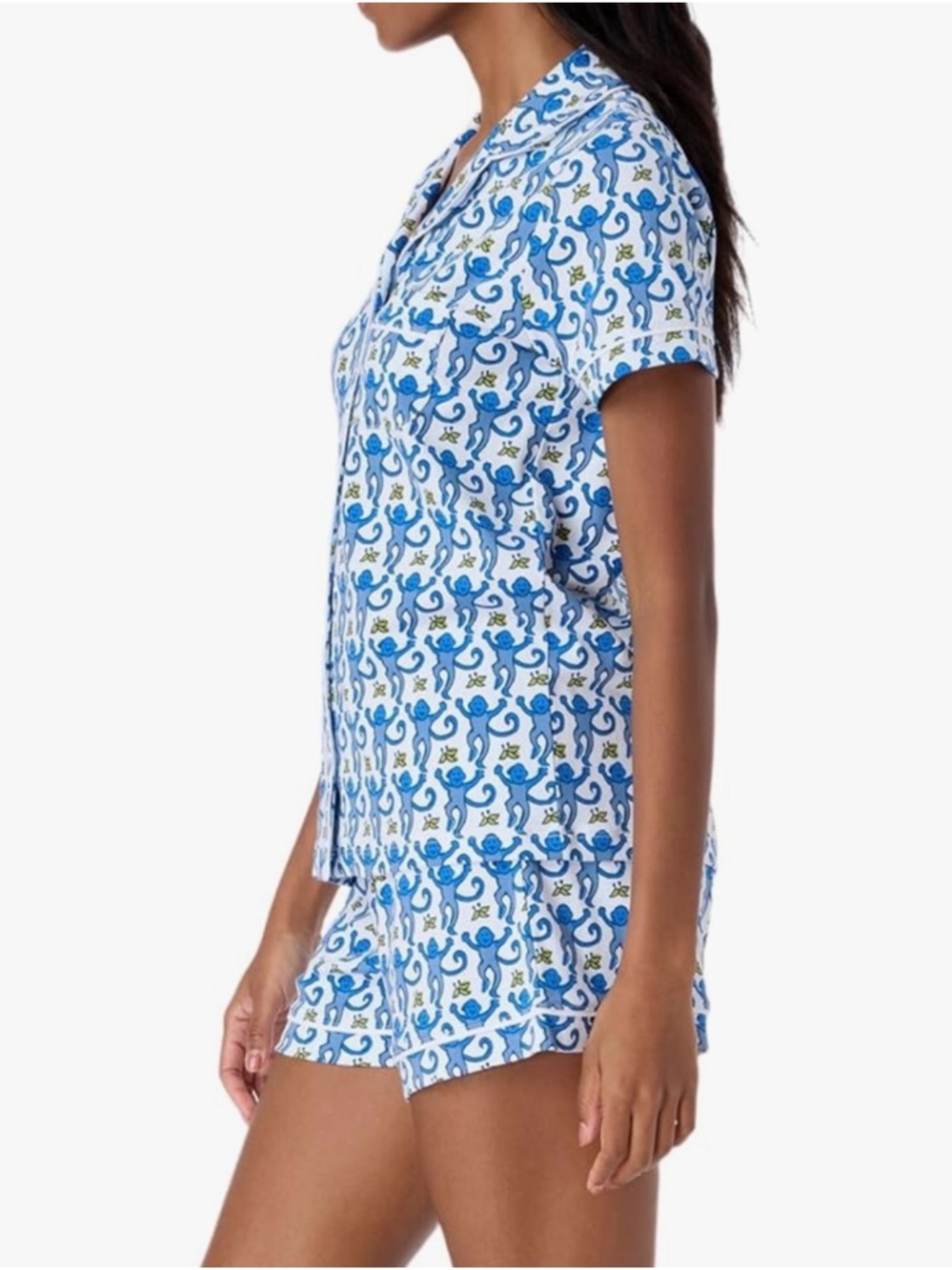 Roller Rabbit Blue Monkey-Print Short Pajama Set size small - Picture 3 of 5